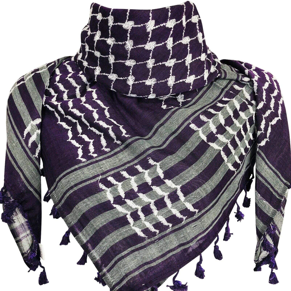 Colorful On Purple - Palestine scarf – The Original Keffiyeh