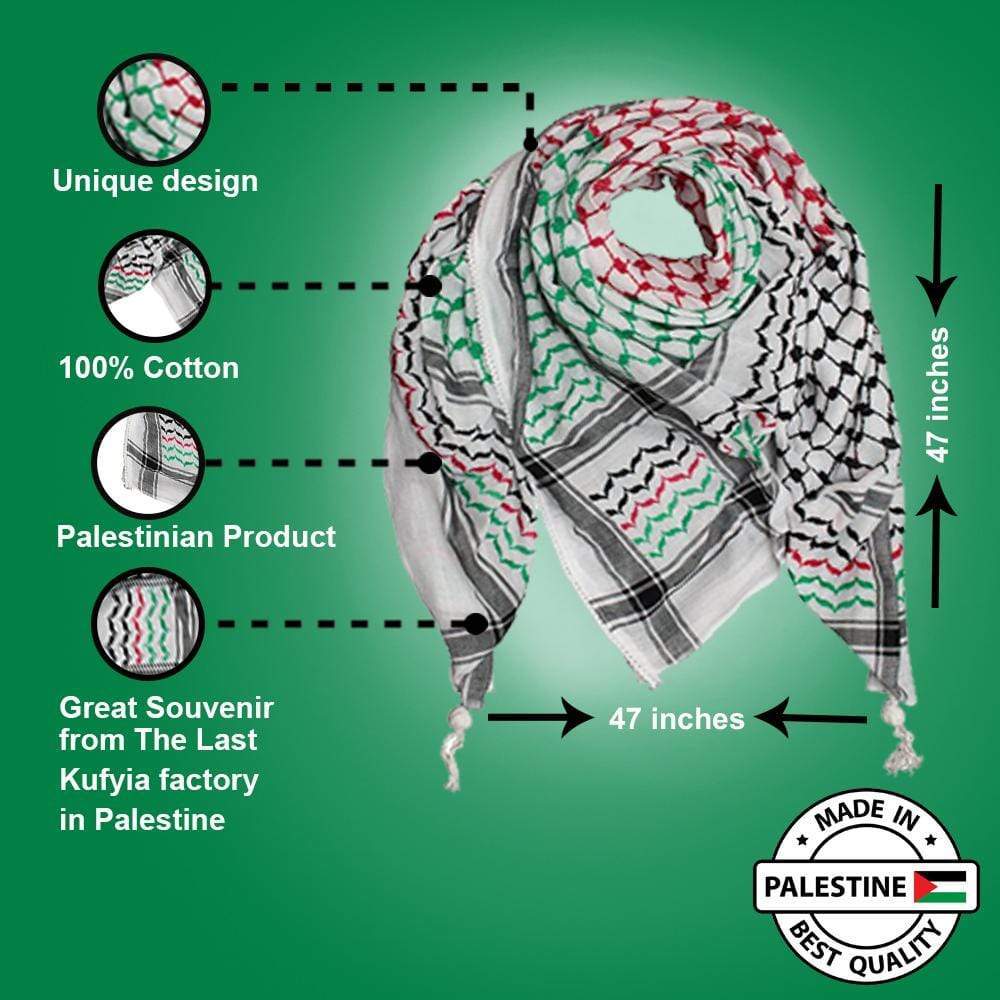 Keffiyeh Made In Palestine Flag Kufiya Shemagh Arab India