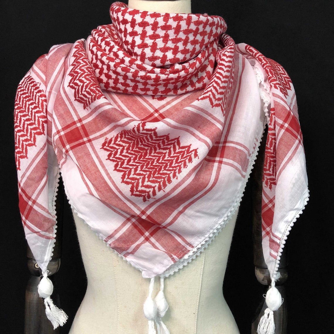 Original Red White Keffiyeh Palestinian Keffiyeh Shwal – The Original ...