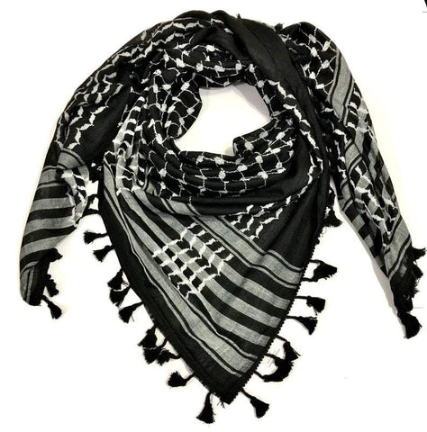 Hirbawi Keffiyeh White On Black