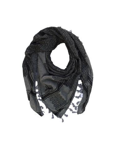 Hirbawi Keffiyeh Tactical - Black on Gray